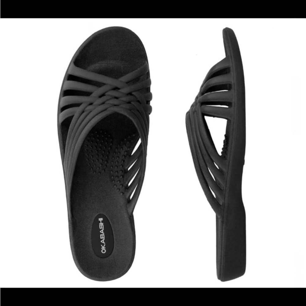 Okabashi Women's Elegant‎ Black Slide Sandals